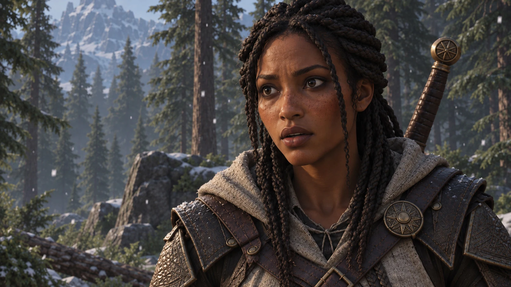 Example gameplay: Maya speaks during a forest conversation